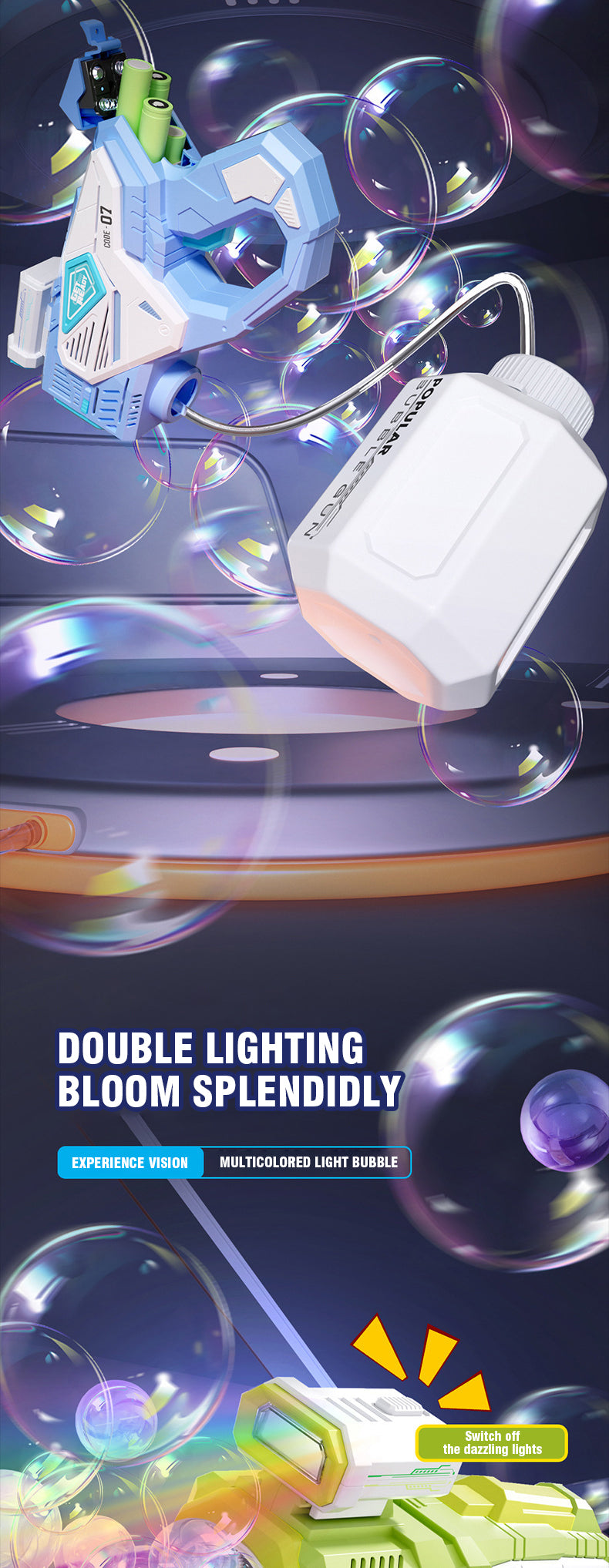 Electric Space Soap Bubble Gun Automatic Bubble Machine Maker Lights Astronaut Outdoor Games Park Toys for Kids Children's Gift