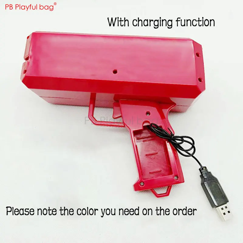 Playful bag Electric money spraying gun Money jet machine Creative indoor toys Fancy Decompression toys Christmas gifts AB11