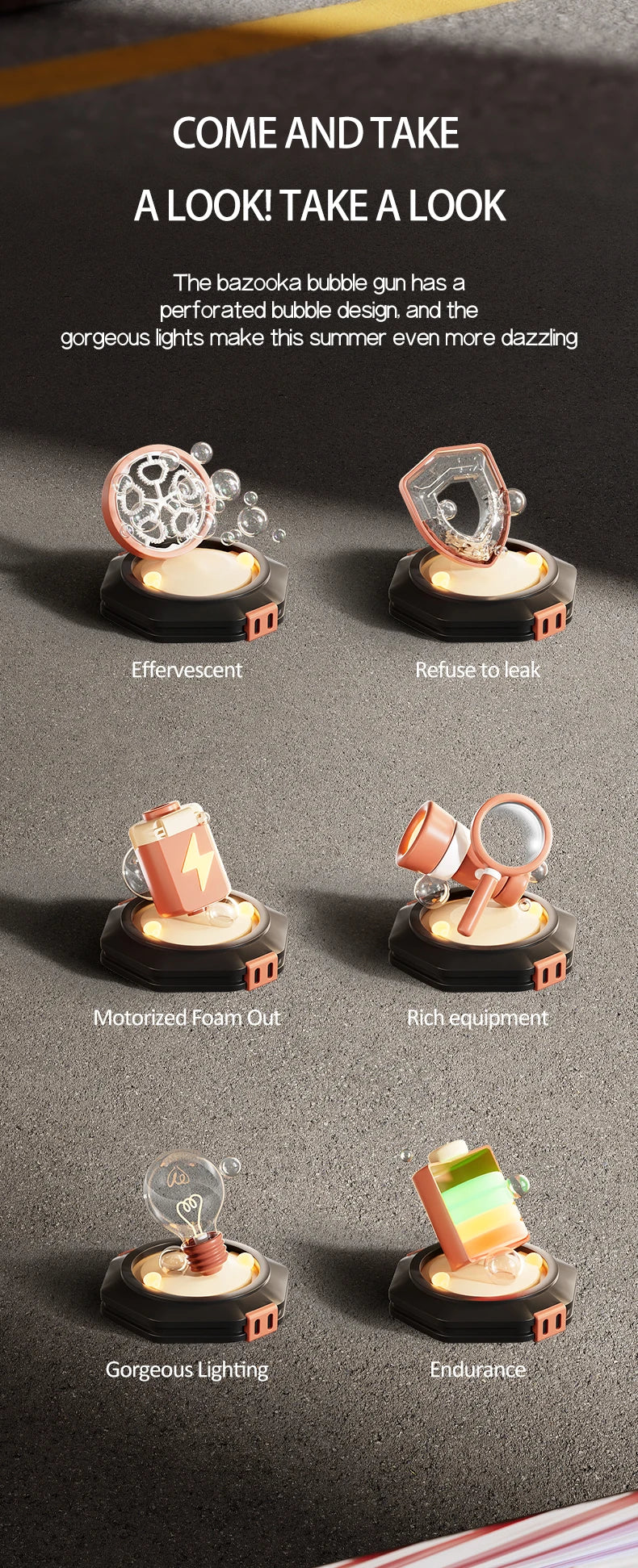 Rechargable Automatic Bubble Machine Gun, No Dip Automatic Bubble Machine With Colorful Lights, 10000+ Bubbles, Suitable For Chi