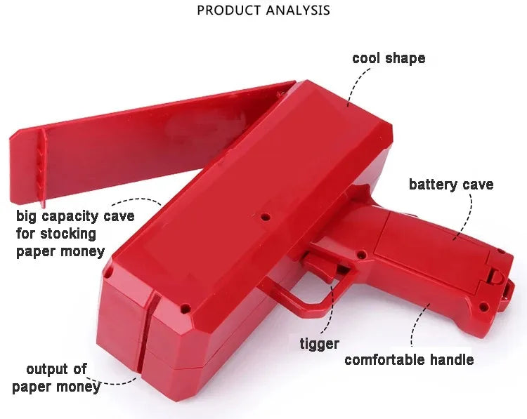 Shoot Money Gun Toy Funny Party Game Shoot Pistol Paper Money Wedding Birthday Christmas Decoration Shooter Throwing Kids Toys