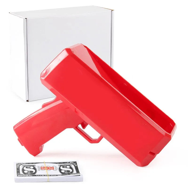 Super Money Gun Shooter 'Make It Rain' Toy Gun for Kids Halloween Xmas Holiday Party Game Indoor Outdoor Fun Birthday Gift