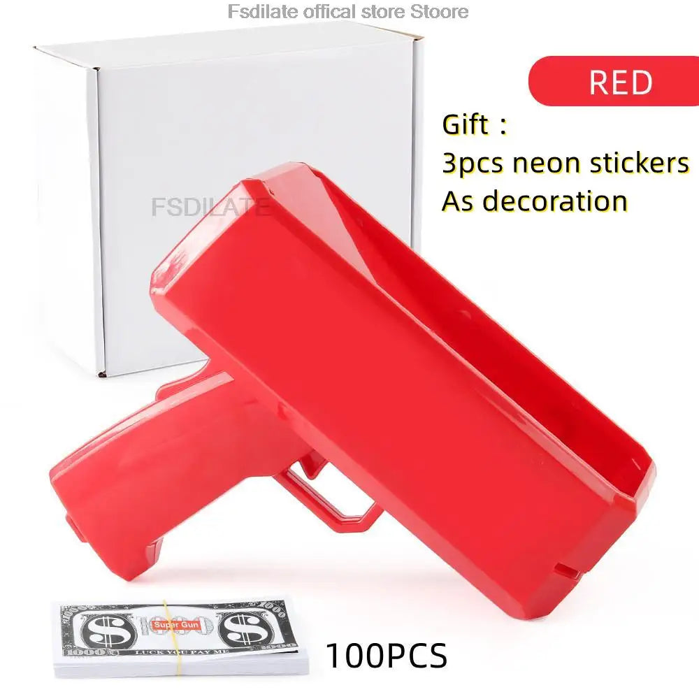 1 SET Banknote gun Party Game prop toys Relieve stress celebrate Movies Bachelor Prop Party Supplies Celebration Spray Money Gun