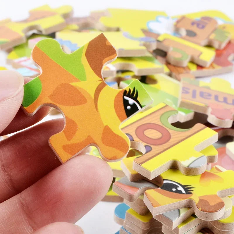 100 Pieces Puzzles for Kids Cartoon Animal Dinosaur Jigsaw Puzzle Montessori Games Children Educational Toys for Boys Girls