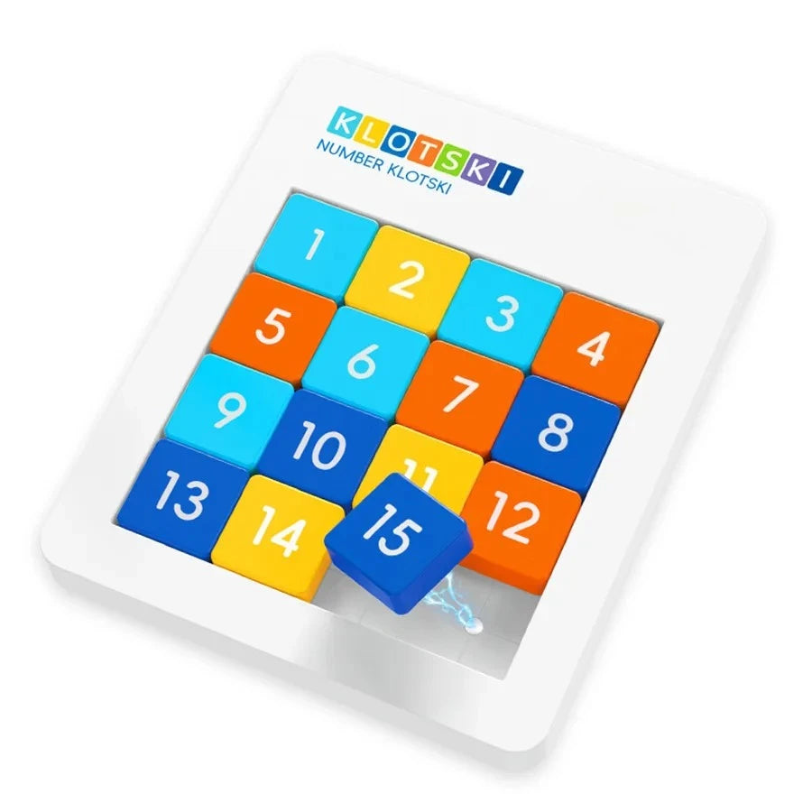 Number Klotski 4x4 Macaron Magnetic Speed Sliding Block Game Educational Puzzle Toy Brain Tester for Kids Children Birthday Gift