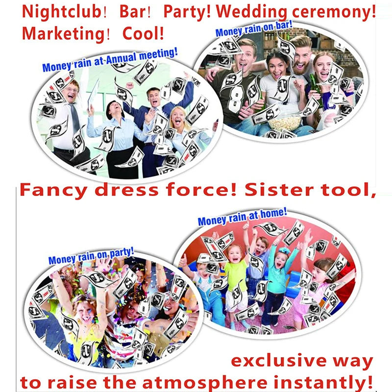 100PCS Cash Cannon Banknote Super Money Gun Shooter Toys For Party Game Wedding Birthday Party Christmas