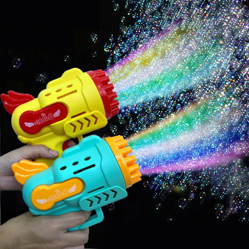 Bubble Gun LED Light Electric Automatic Soap Pomperos Bubble Machine Toys for Kids Outdoor Wedding Party Children's Gifts