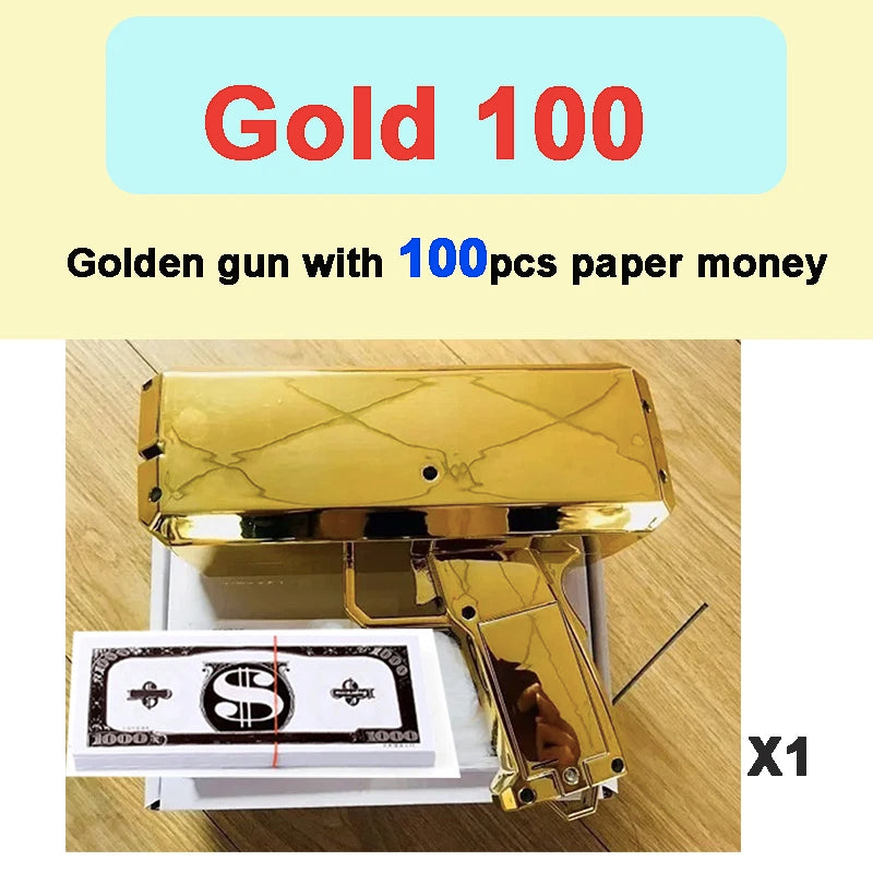 Handheld Cash Shooter for Wedding Birthday Game Movies Bachelor Props Party Supplies Celebration Spray Money Gun Festival Deco