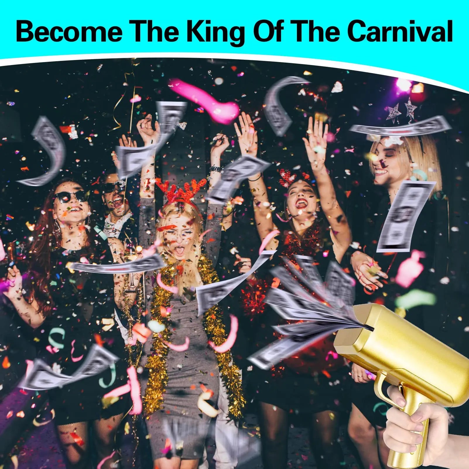 Banknote gun game toys Pistol Party Golden Money Gun Party toys Games Cash Funny toys Wedding Golden Money gun celebrate toy