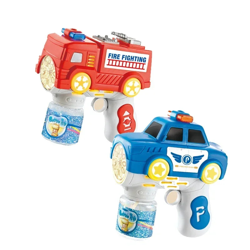 Bubbles Car Firetruck Electric Bubble Machine Police Truck Police Car Soap Bubbles Guns Kids Outdoor Games Party Toys Boys Girls