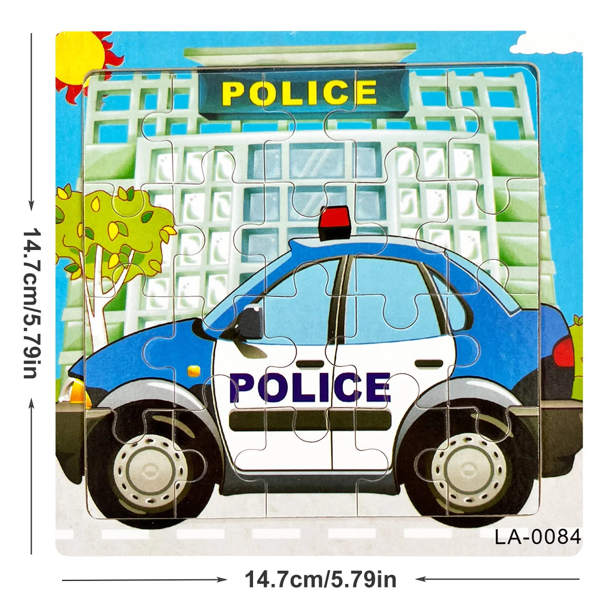 1pc 14.7cm/5.79in Wooden Jigsaw Puzzle Transportation Vehicle Marine Animal Style Puzzles Game Kids Educational Toy for Children