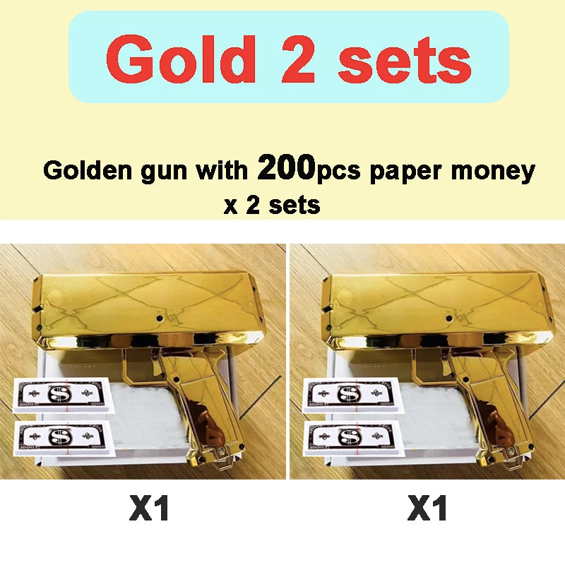 Shoot Money Gun Toy Funny Party Game Banknote Shoot Pistol Paper Money Wedding Birthday Decoration Shooter Throwing Toys Kids