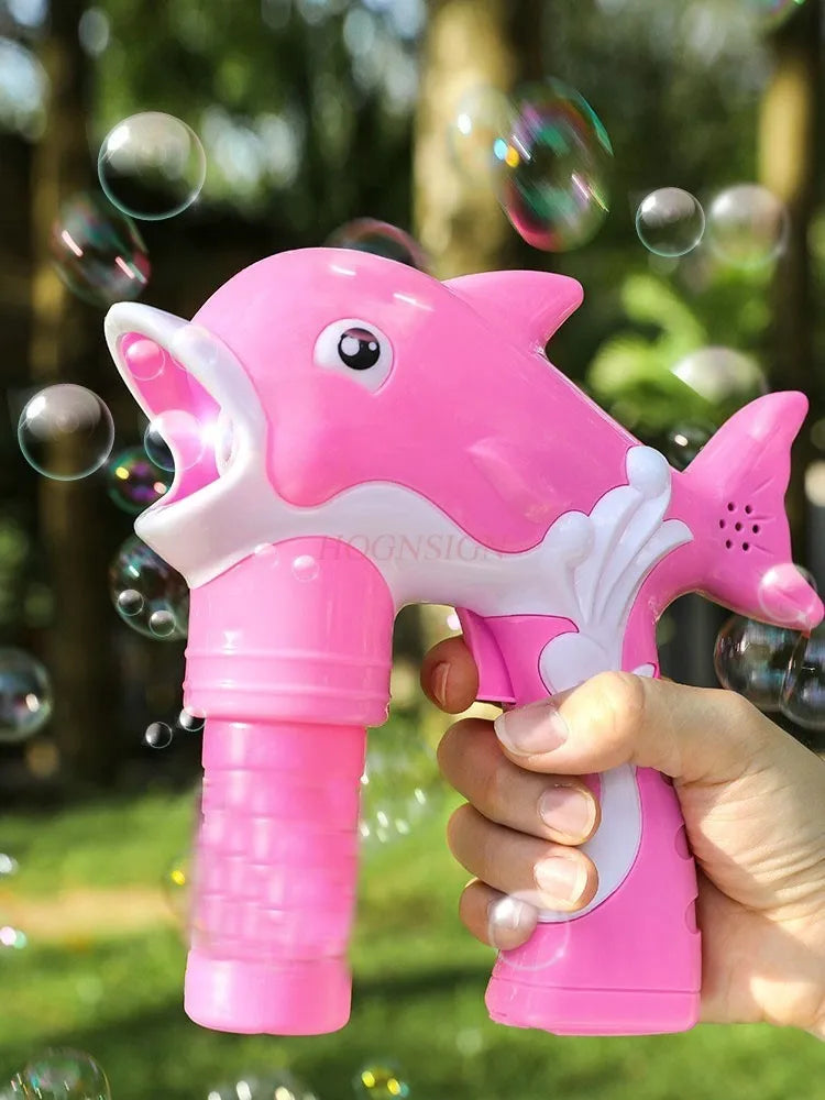 Online celebrity fully automatic bubble blowing water electric bubble blowing machine Children's toy dolphin machine gun