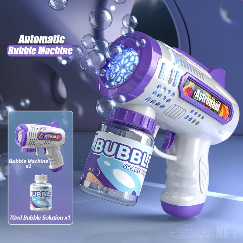 8 Hole Bubble Gun, Automatic Bubble Machine Children No-spill bubble toy Portable Park Bubble Blower for Kids