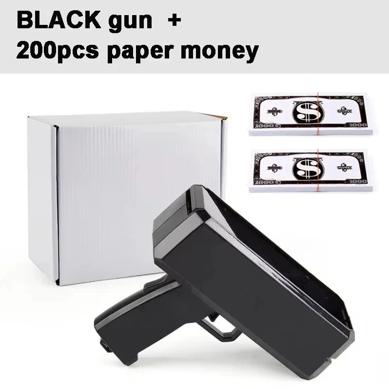Shoot Money Gun Toy Funny Party Game Banknote Shoot Pistol Paper Money Wedding Birthday Decoration Shooter Throwing Toys Kids