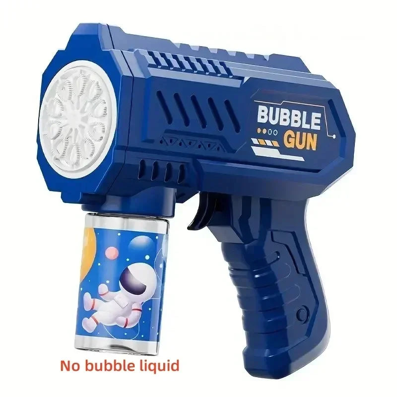 32 Holes Children Bubble Gun Toys LED Light Astronaut Shape Electric Automatic Soap Bubbles Machine for Kids Outdoor Toys Gifts