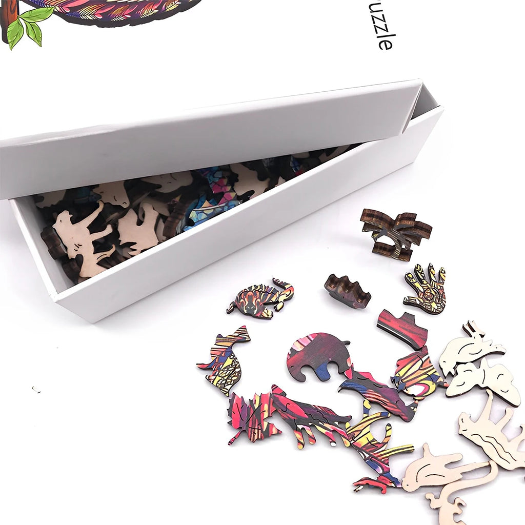 Unique Parrot Pattern Wooden Puzzle, Irregular Animal Shape, Suitable for Holiday Birthday Gifts for Family and Friends