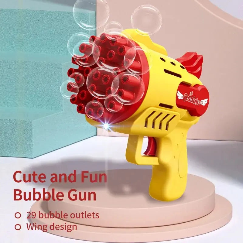 Clearance_Light-Up Bubble Gun - 29-Hole Gatling Blaster for Boys & Girls 6-14 Years Old(Batteries & Bubble Liquid Not Included)_
