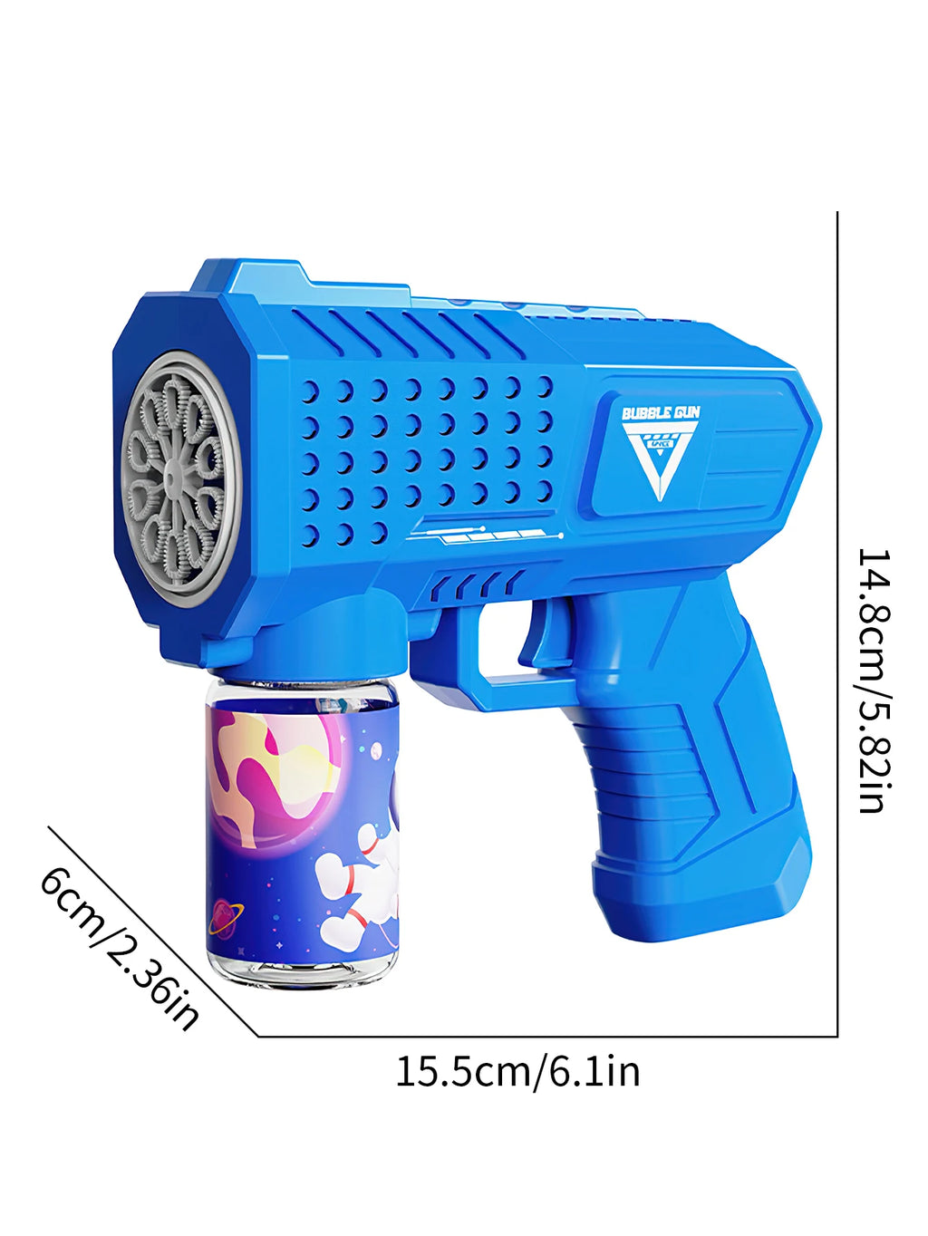 10 hole handheld fully automatic Gatling children's blowing bubble gun bubble machine without battery and bubble water