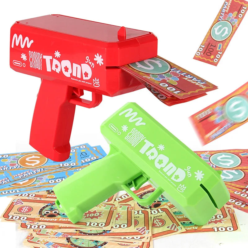 Banknote gun game toys Funny toys Pistol Party Golden Money Gun Party toys Games Wedding Golden Money gun celebrate toy Cash