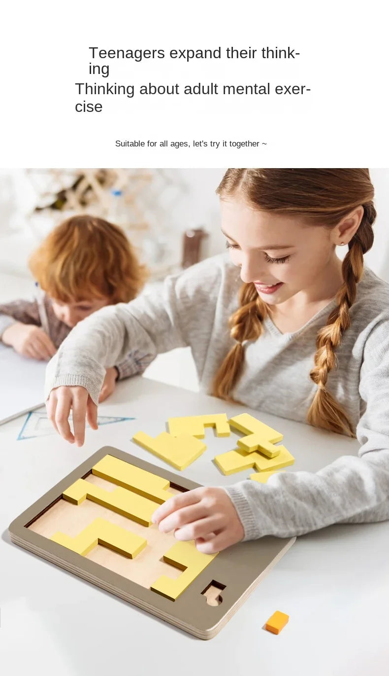 Wooden Tangram Board Puzzle Game Montessori Shape Puzzle Sorting Games Toy Colorful Tangram Educational Pattern Toy For Children