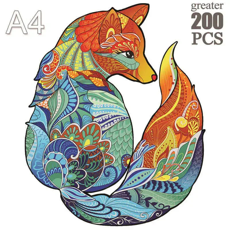 300 Pcs Wooden Puzzles Animal Jigsaw for Adults Kids Mysterious Lion Puzzle Holiday Gifts Interactive Games Toys Wood Jigsaw