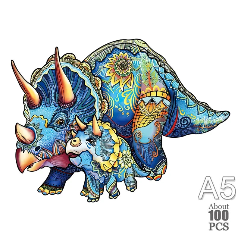 300 Pcs Wooden Puzzles Animal Jigsaw for Adults Kids Mysterious Lion Puzzle Holiday Gifts Interactive Games Toys Wood Jigsaw