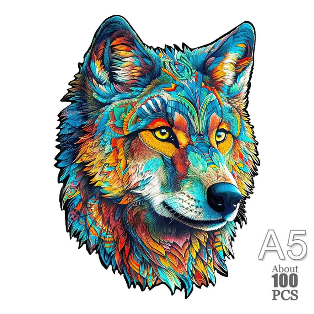 300 Pcs Wooden Puzzles Animal Jigsaw for Adults Kids Mysterious Lion Puzzle Holiday Gifts Interactive Games Toys Wood Jigsaw