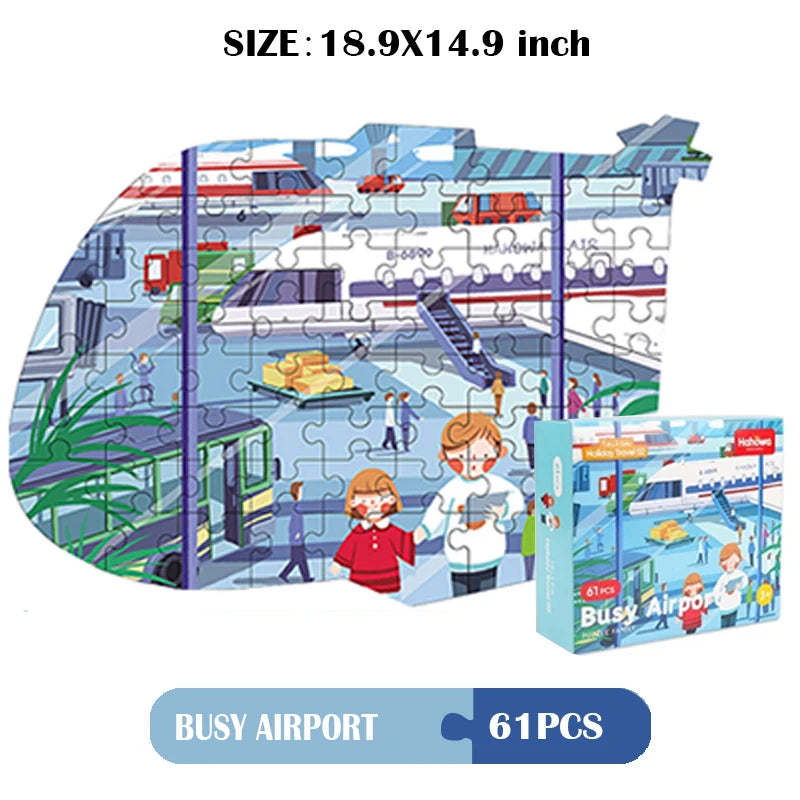 Hahowa Unique Animal Puzzle Children Jigsaw Puzzle Toy With Paper Gift Box Montesorri Education Games Toys Gifts For Kids Child