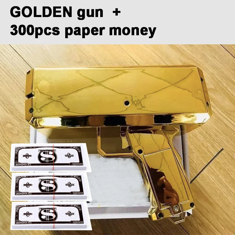 Shoot Money Gun Toy Funny Party Game Shoot Pistol Paper Money Wedding Birthday Christmas Decoration Shooter Throwing Kids Toys