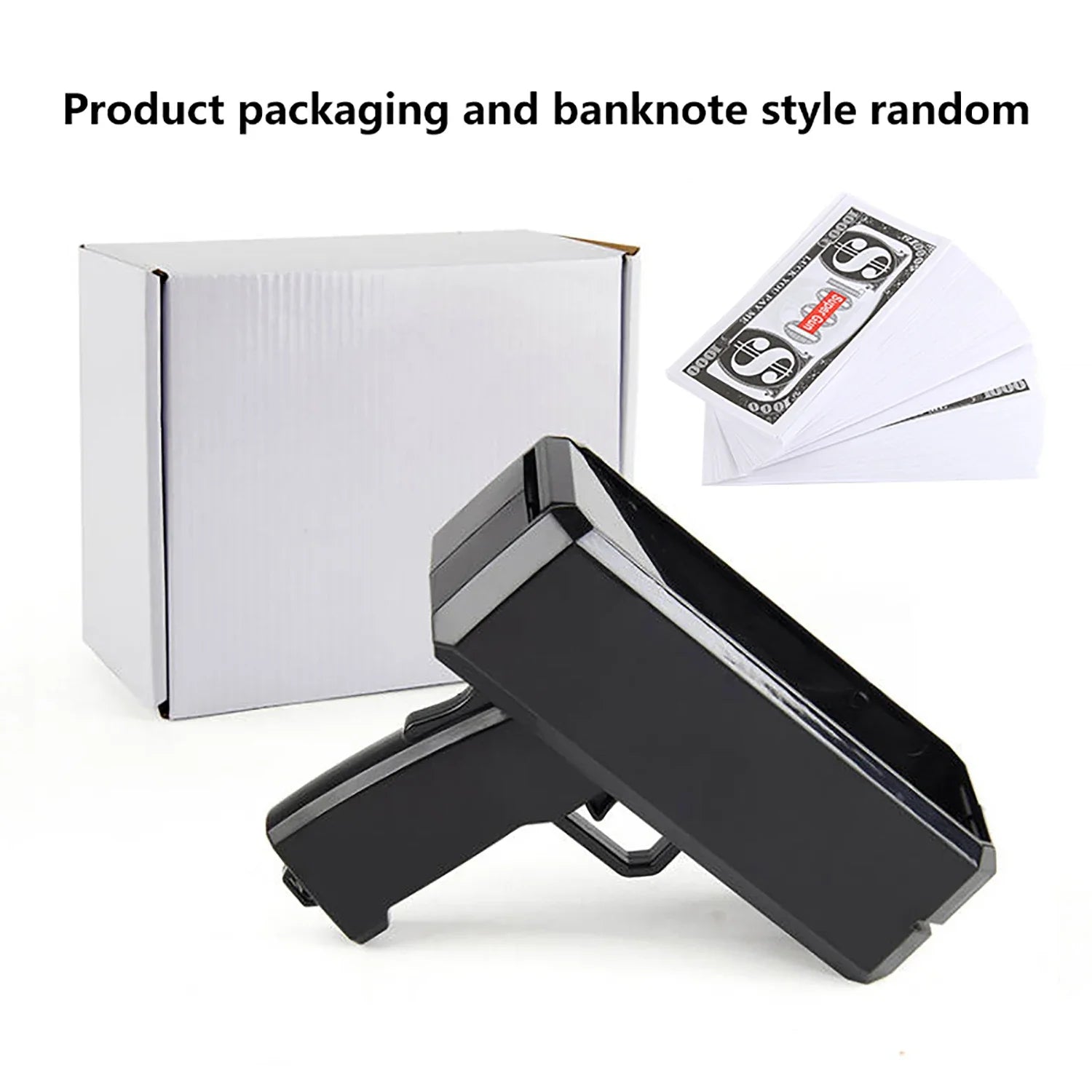 1PC Shoot Money Gun with 100PCS Toy Banknotes, Party Banknote Shoot Pistol Paper Money Shooter