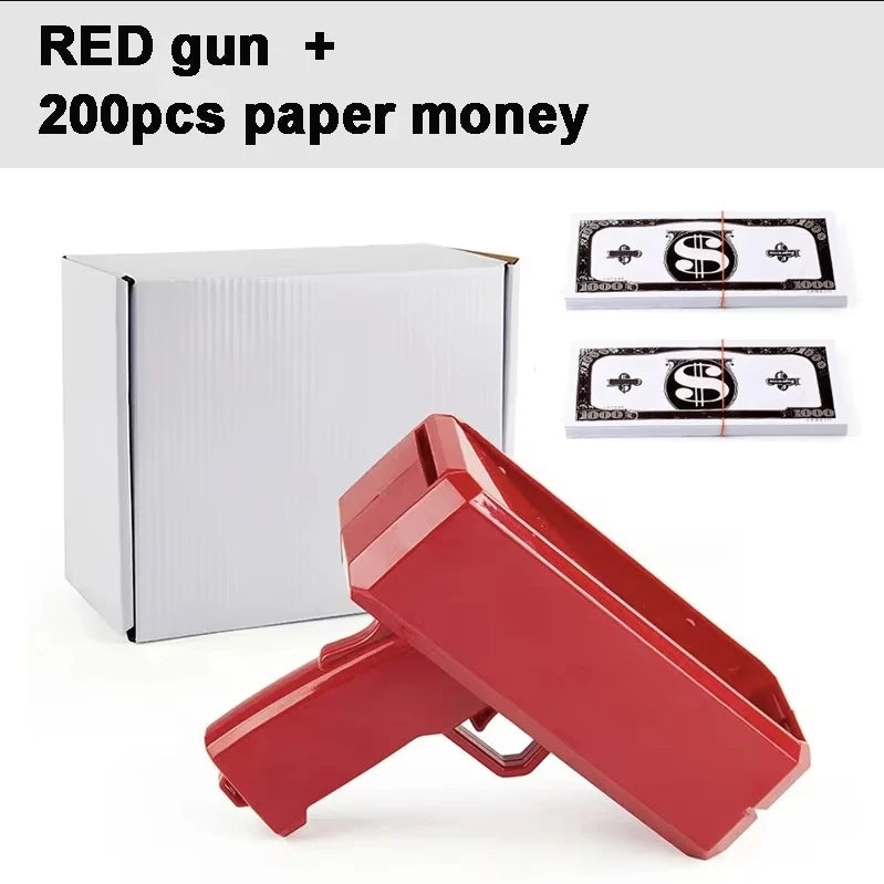 Shoot Money Gun Toy Funny Party Game Banknote Shoot Pistol Paper Money Wedding Birthday Decoration Shooter Throwing Toys Kids