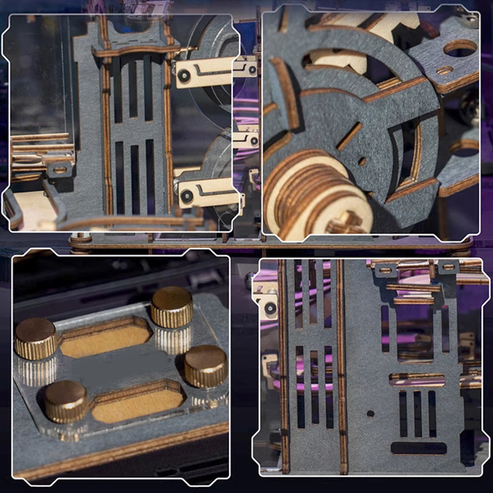3D Wooden Puzzle Marble Run Set DIY Assembly Building Model Kit STEAM Engine Educational Toys for Adult Kids Birthday Gifts