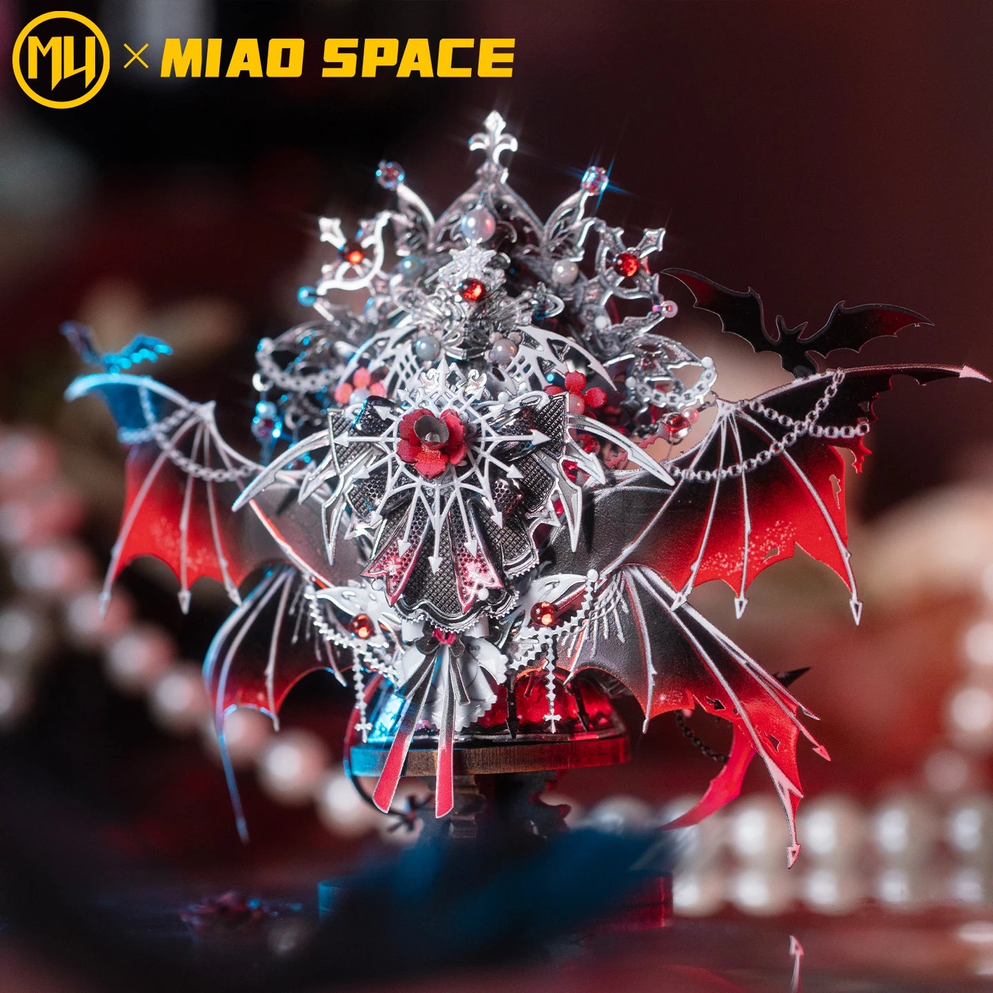 MU X MIAO SPACE Demon Cat 3d Metal Jigsaw Puzzle diy Puzzle Toy Desktop office decoration, Stress-relieving colorful gift