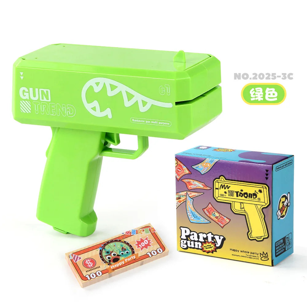 Banknote gun game toys Funny toys Pistol Party Golden Money Gun Party toys Games Wedding Golden Money gun celebrate toy Cash