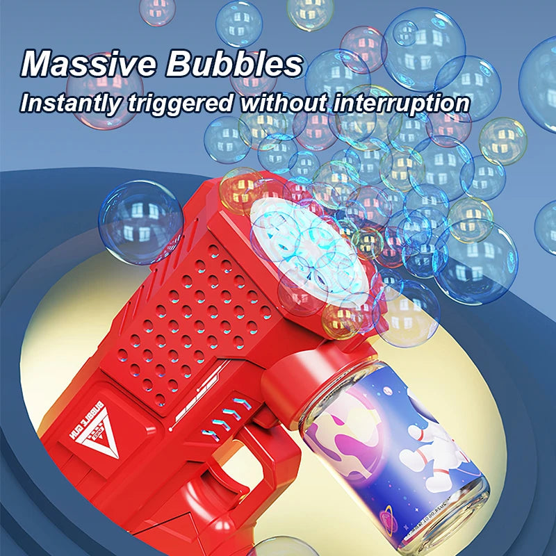 10 hole handheld fully automatic Gatling children's blowing bubble gun bubble machine without battery and bubble water