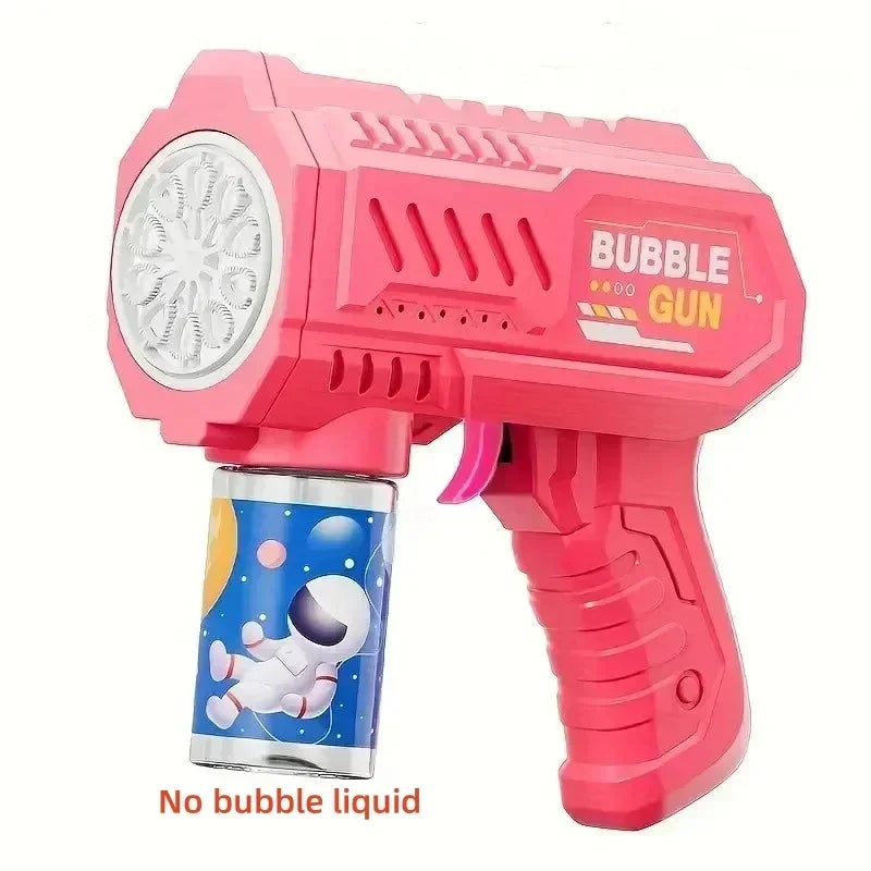 32 Holes Children Bubble Gun Toys LED Light Astronaut Shape Electric Automatic Soap Bubbles Machine for Kids Outdoor Toys Gifts