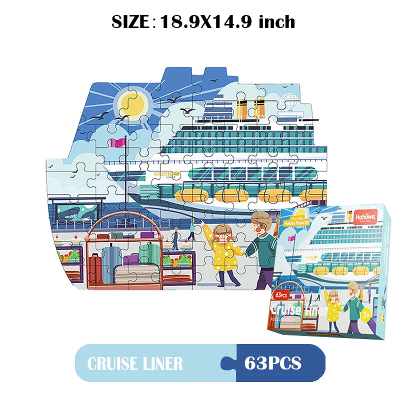 Hahowa Unique Animal Puzzle Children Jigsaw Puzzle Toy With Paper Gift Box Montesorri Education Games Toys Gifts For Kids Child