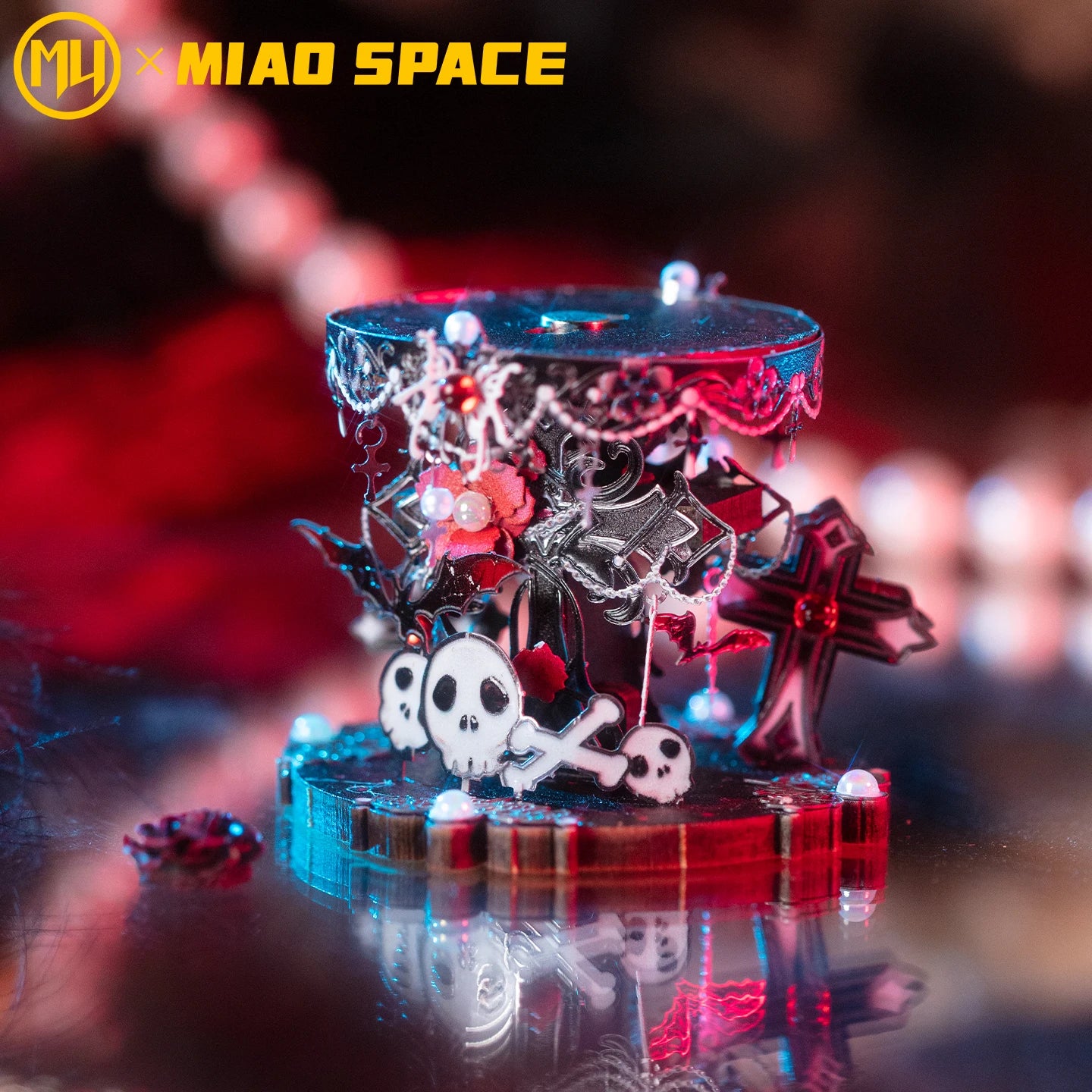 MU X MIAO SPACE Demon Cat 3d Metal Jigsaw Puzzle diy Puzzle Toy Desktop office decoration, Stress-relieving colorful gift