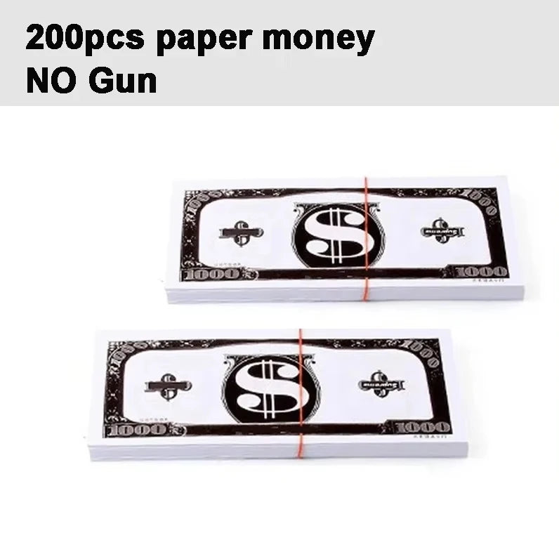 Shoot Money Gun Toy Funny Party Game Banknote Shoot Pistol Paper Money Wedding Birthday Decoration Shooter Throwing Toys Kids