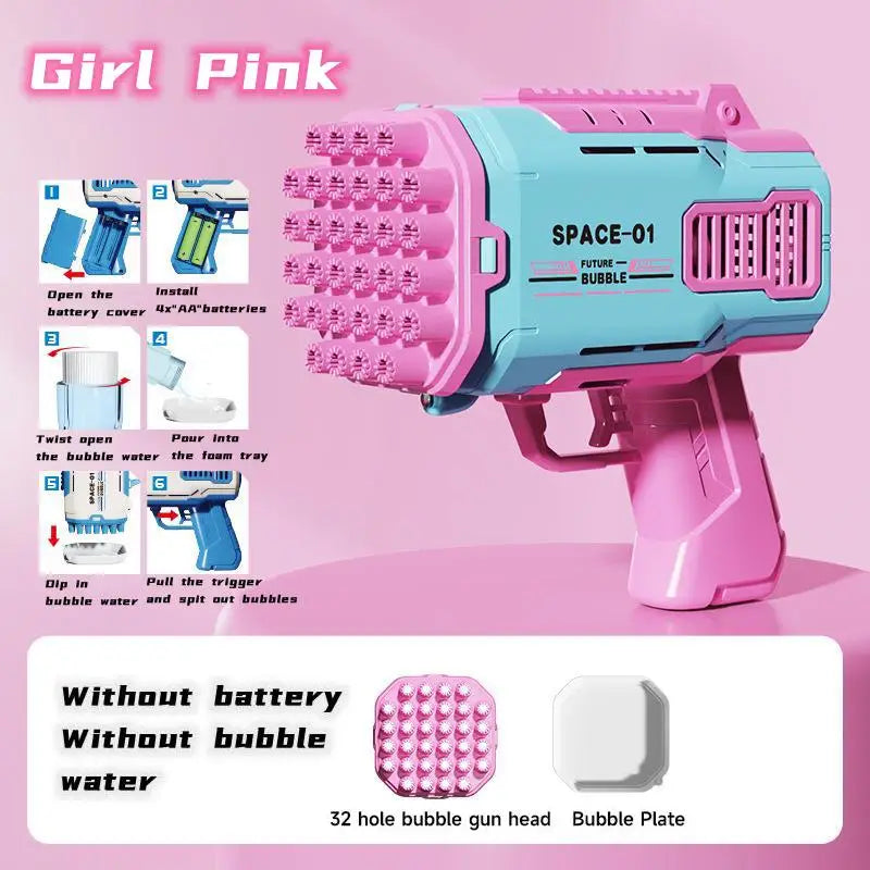 32 hole bubble gun toy parent-child interactive game with a large number of bubble toys Bubble gun without battery Bubble water