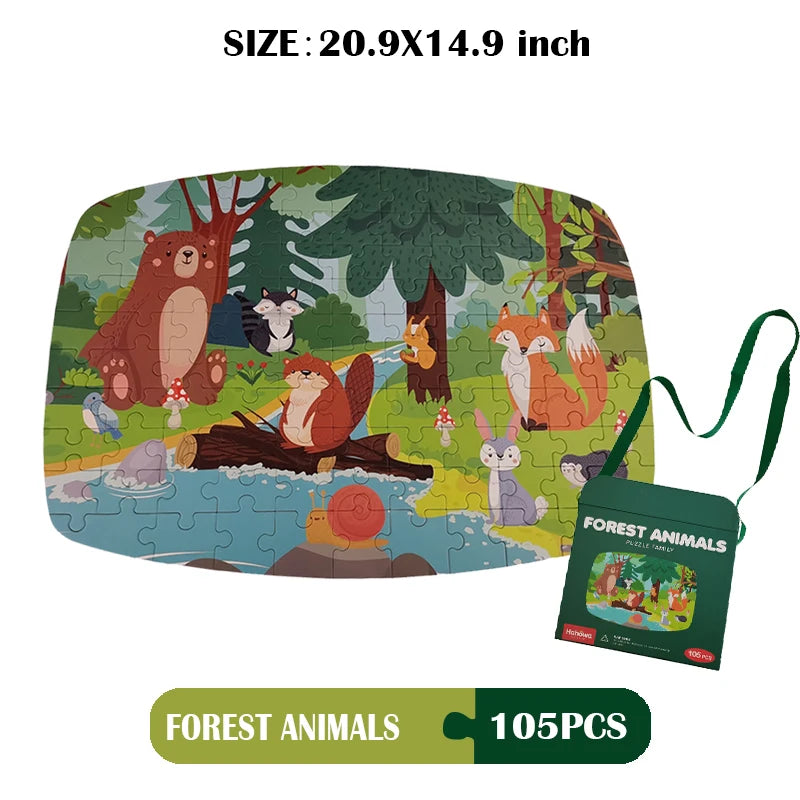 Hahowa Unique Animal Puzzle Children Jigsaw Puzzle Toy With Paper Gift Box Montesorri Education Games Toys Gifts For Kids Child