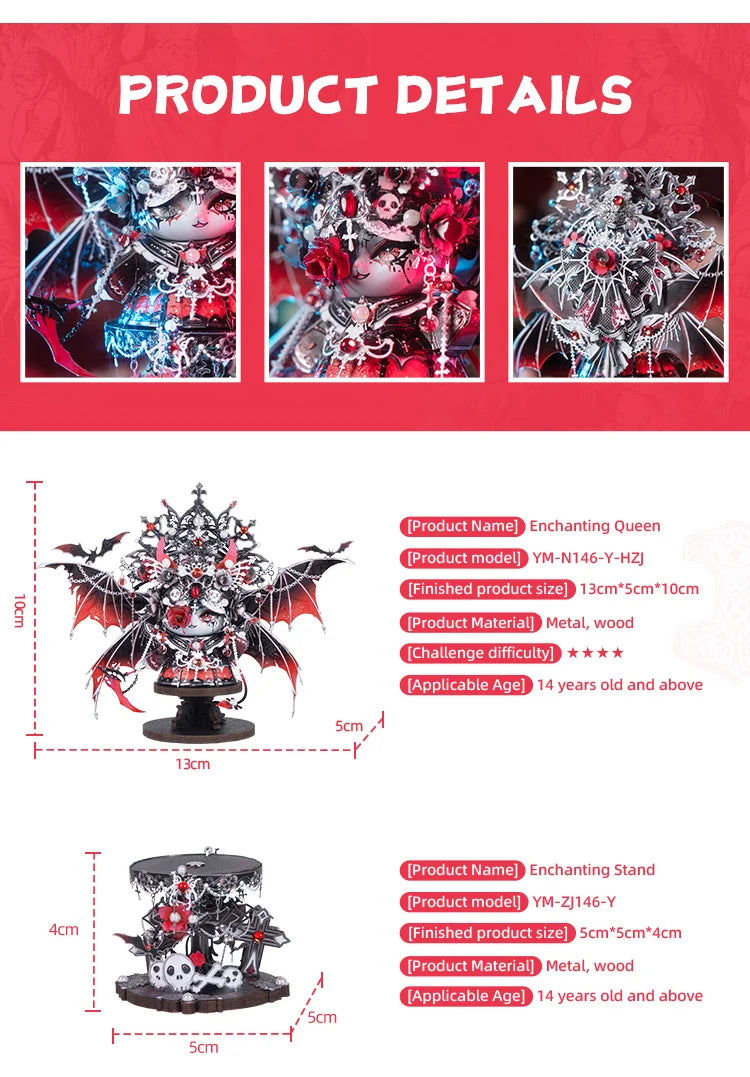 MU X MIAO SPACE Demon Cat 3d Metal Jigsaw Puzzle diy Puzzle Toy Desktop office decoration, Stress-relieving colorful gift