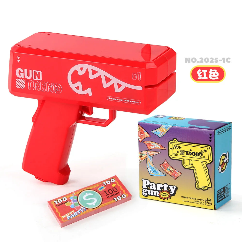 Banknote gun game toys Funny toys Pistol Party Golden Money Gun Party toys Games Wedding Golden Money gun celebrate toy Cash