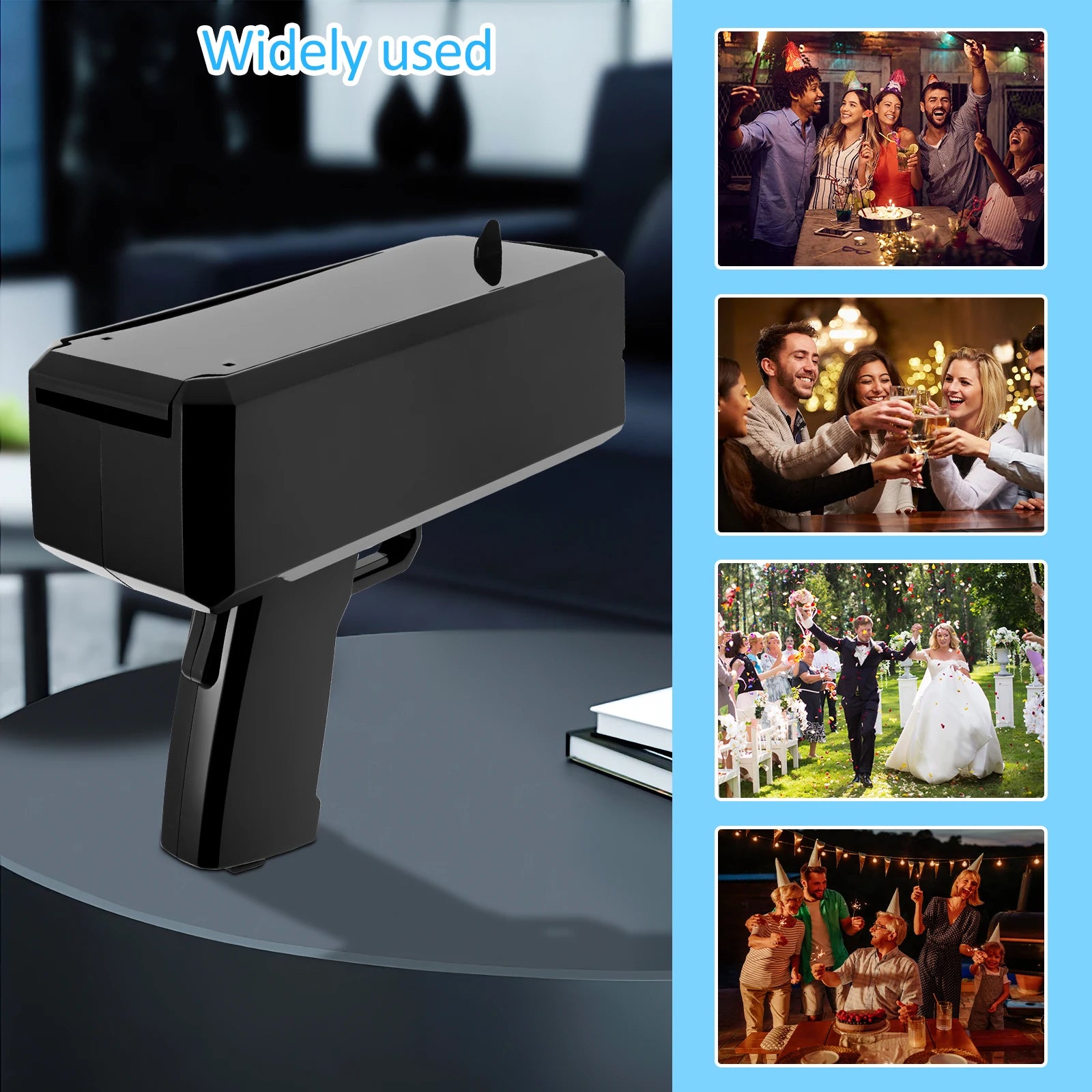 Handheld Cash Shooter Party Supplies Celebration Spray Money Gun Money Spray Tool with 200 Prop Cash For Wedding Birthday Game