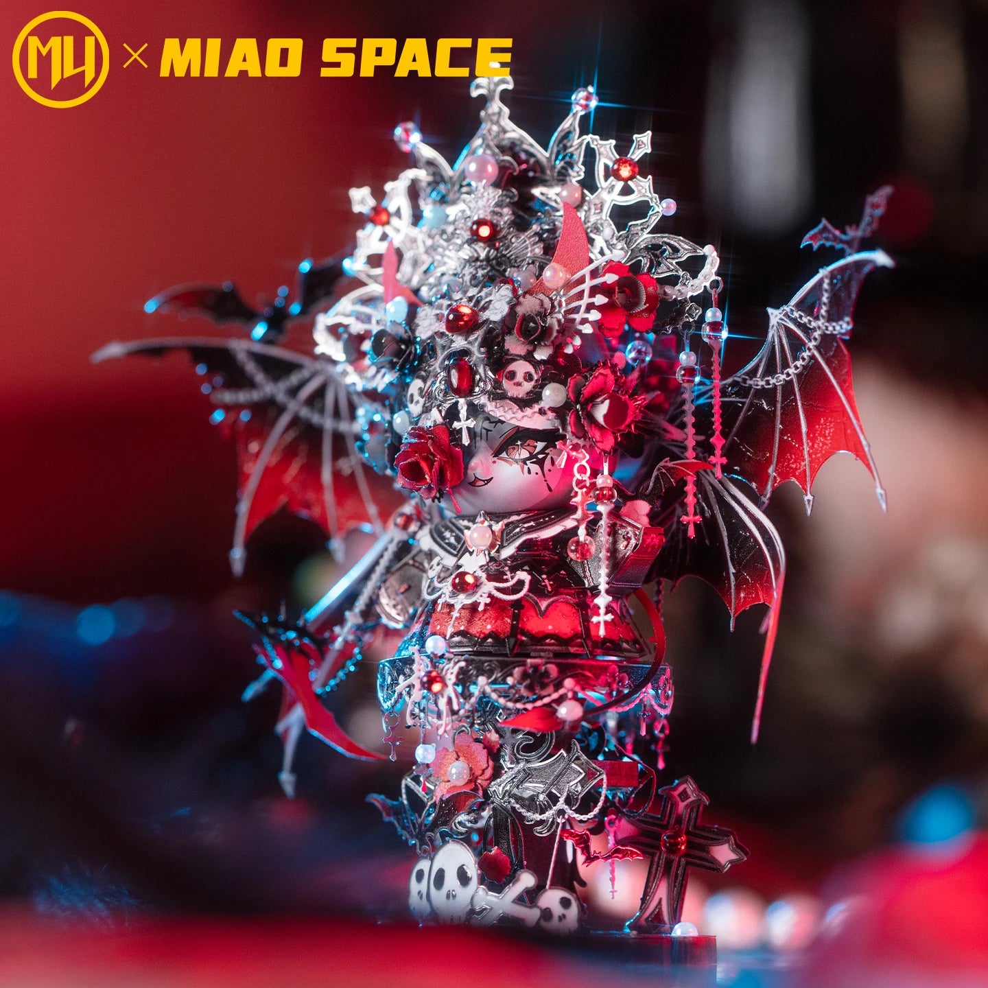 MU X MIAO SPACE Demon Cat 3d Metal Jigsaw Puzzle diy Puzzle Toy Desktop office decoration, Stress-relieving colorful gift