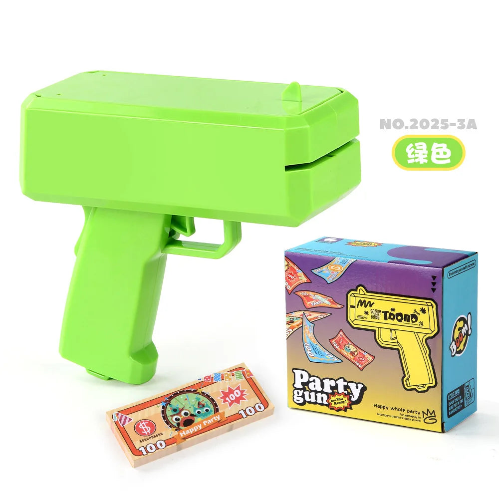 Banknote gun game toys Funny toys Pistol Party Golden Money Gun Party toys Games Wedding Golden Money gun celebrate toy Cash