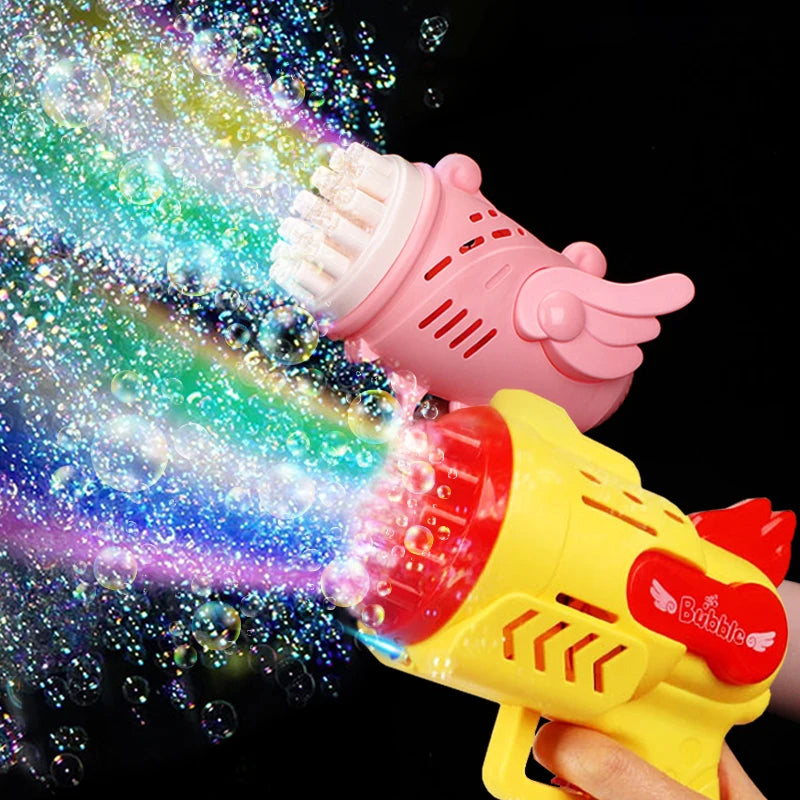 Bubble Gun LED Light Electric Automatic Soap Pomperos Bubble Machine Toys for Kids Outdoor Wedding Party Children's Gifts