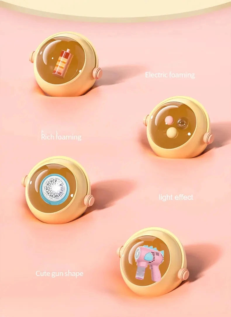 New Dinosaur Electric Automatic Light Bubble Machine Bubble Gun Summer Beach Bathing Outdoor Games Children's Gift Toys