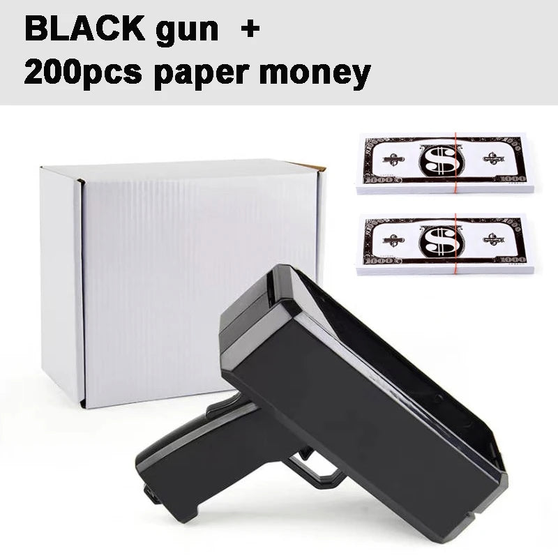 Shoot Money Gun Toy Funny Party Game Shoot Pistol Paper Money Wedding Birthday Christmas Decoration Shooter Throwing Kids Toys