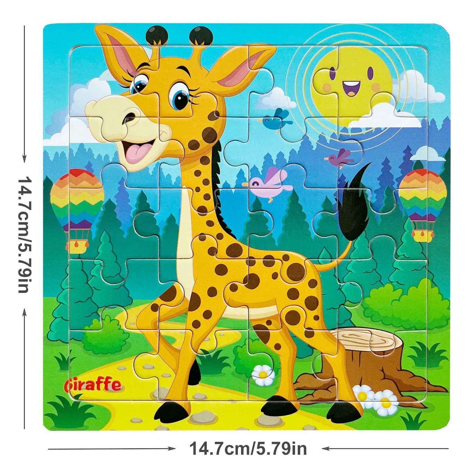 1pc 14.7cm/5.79in Wooden Jigsaw Puzzle Transportation Vehicle Marine Animal Style Puzzles Game Kids Educational Toy for Children